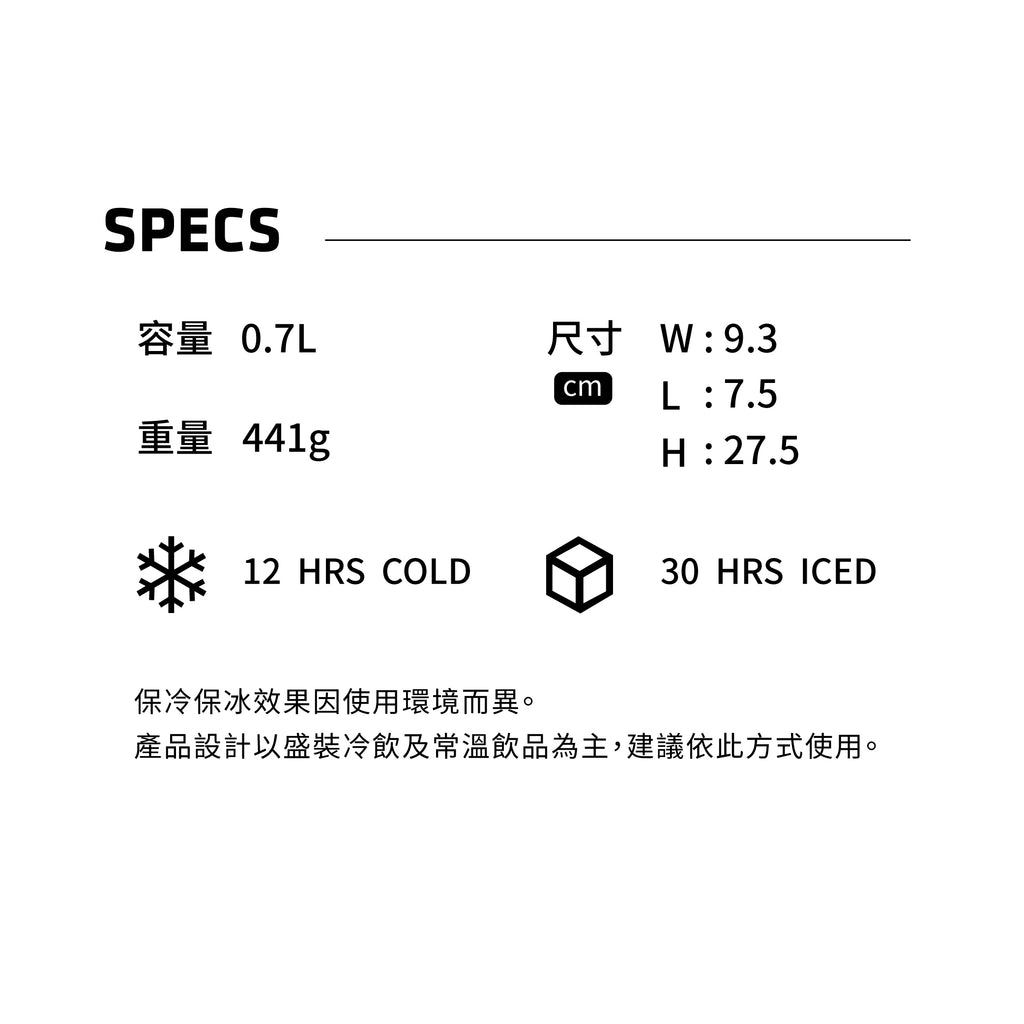 Vitalize 系列 彈蓋活力水壺 | 0.7L | 消光黑2.0
