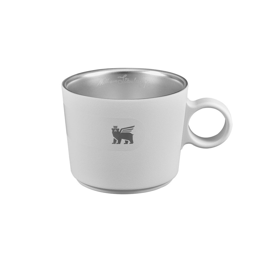 晨光時刻 雙層不鏽鋼卡布奇諾咖啡杯(無底盤) | 晨曦白