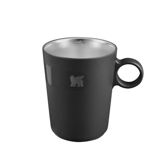 晨光時刻 雙層不鏽鋼拿鐵咖啡杯(無底盤) | 消光黑